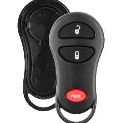 3 button Chrysler Dodge Jeep replacement case/shell with rubber pad by Car & Truck Remotes