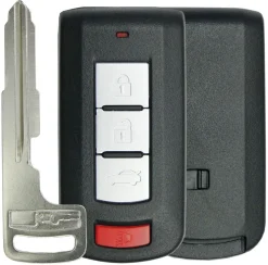 4 button Mitsubishi Smart Remote Replacement case with emergency insert key by Car & Truck Remotes