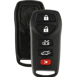 5 button Nissan Quest remote replacement shell with rubber buttons by Car & Truck Remotes