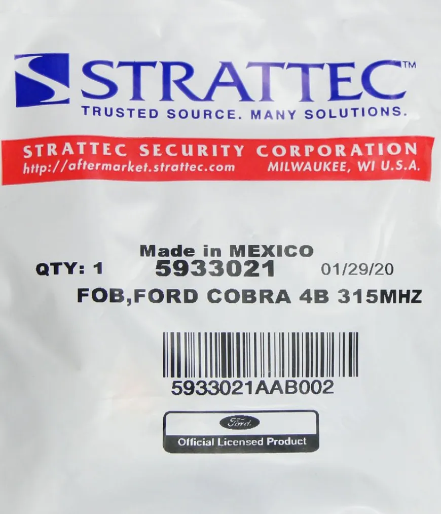 2020 Ford Mustang Cobra Smart Remote Key Fob
