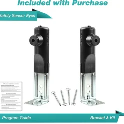 Garage Door Safety Sensor Beam Eyes w/ Brackets