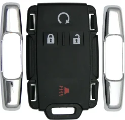 GM Chevrolet GMC 4 Button Remote Replacement Shell - Chrome Sides by Car & Truck Remotes