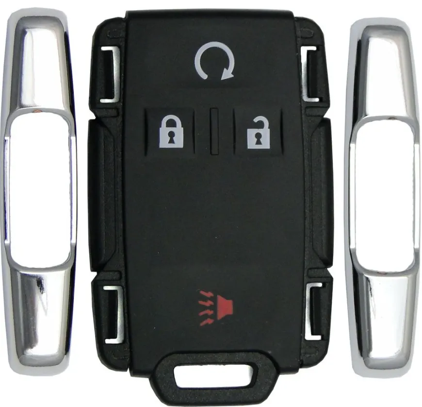 GM Chevrolet GMC 4 Button Remote Replacement Shell - Chrome Sides by Car & Truck Remotes