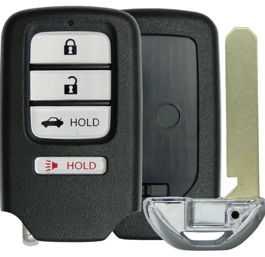 HONDA Smart Remote 4 button Replacement Case with Emergency Key by Car & Truck Remotes