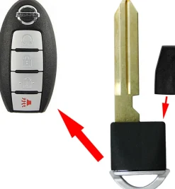 Nissan Infiniti Emergency Insert key for smart remotes - WITH CHIP by Car & Truck Remotes