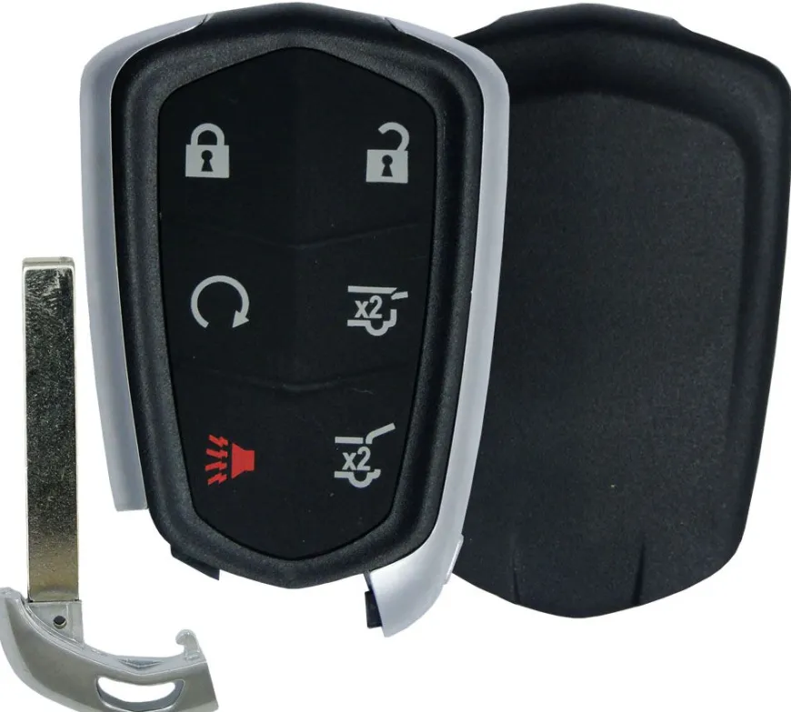 Replacement CADILLAC Escalade 6 button Smart Remote Case + insert key