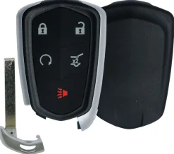 Replacement CADILLAC SRX, XT4, XT5 5 button remote case w/ power door button and insert key