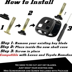 Replacement Lexus Remote Shell Kit - NO CUTTING by Car & Truck Remotes