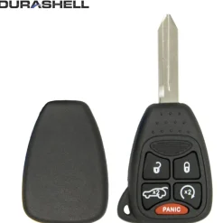Replacement 5 button Chrysler Dodge Jeep DURASHELL case/shell with blank key by Car & Truck Remotes
