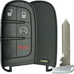 Replacement 4 button Dodge Jeep Smart Remote Shell w/ Remote Start by Car & Truck Remotes