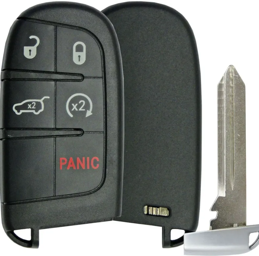 Replacement 5 button Dodge Jeep Smart Remote Shell by Car & Truck Remotes