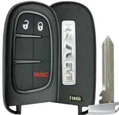 Replacement 3 button Dodge Jeep Smart Remote Shell + insert key by Car & Truck Remotes