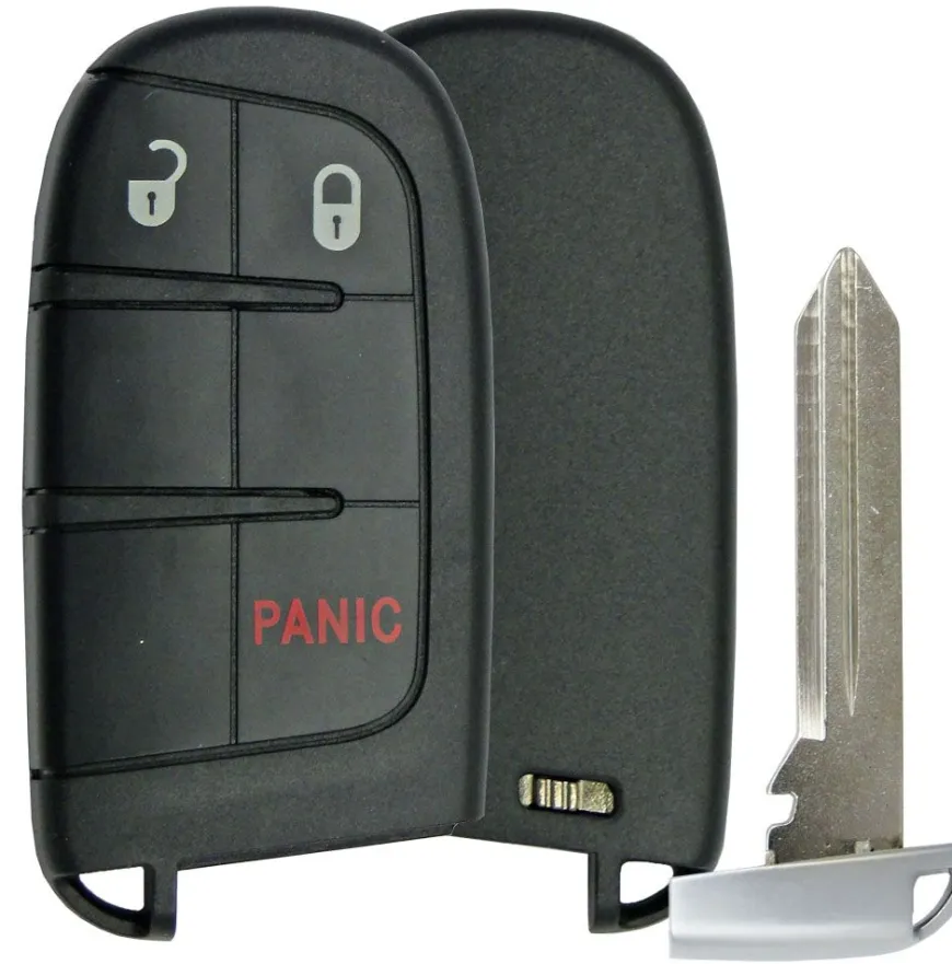 Replacement 3 button Dodge Jeep Smart Remote Shell by Car & Truck Remotes