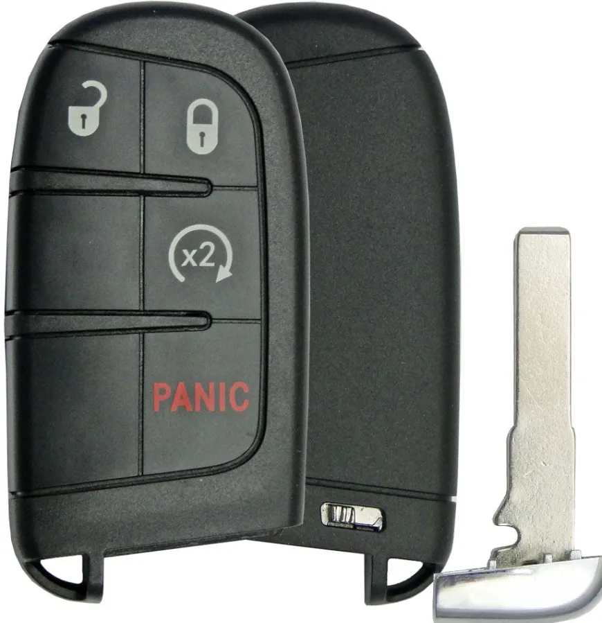 Replacement 4 button Fiat Jeep Smart Remote Shell w/ Remote Start by Car & Truck Remotes