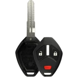 Replacement 3 button Mitsubishi case shell with blank key by Car & Truck Remotes