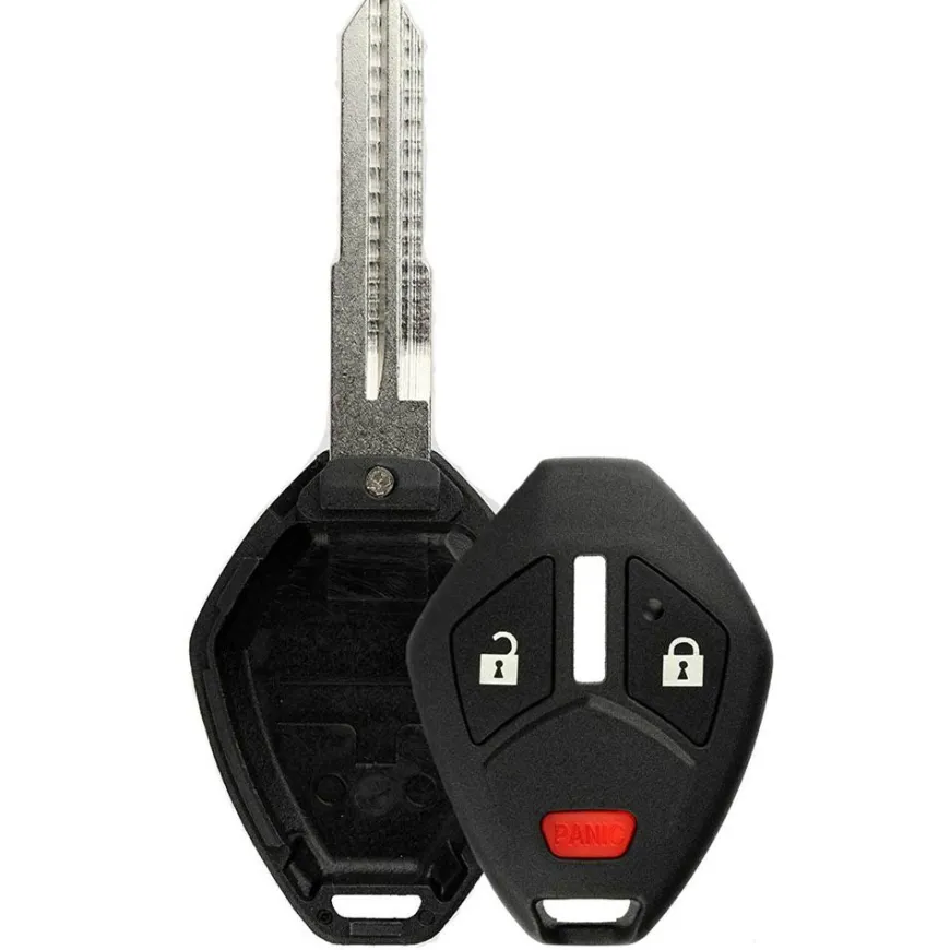 Replacement 3 button Mitsubishi case shell with blank key by Car & Truck Remotes