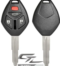 Replacement 4 button Mitsubishi DURASHELL case, shell with blank key by Car & Truck Remotes