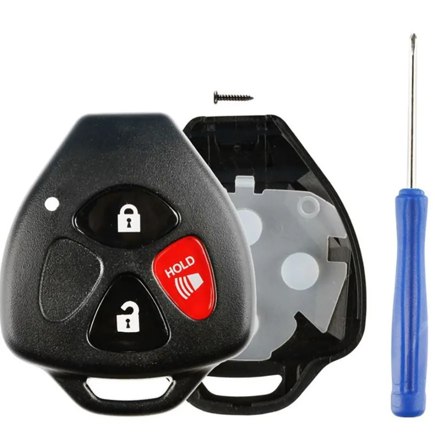 Replacement Toyota Scion 3 button Remote Shell Kit - NO CUTTING by Car & Truck Remotes