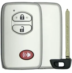 Toyota 3 Button Smart Remote Silver Replacement Shell by Car & Truck Remotes